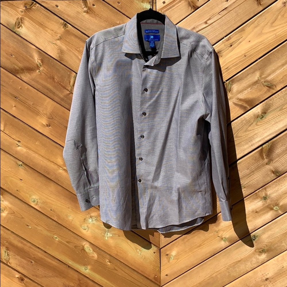 Egara Grey Pinstripe Men’s Dress Shirt, 16.5 neck